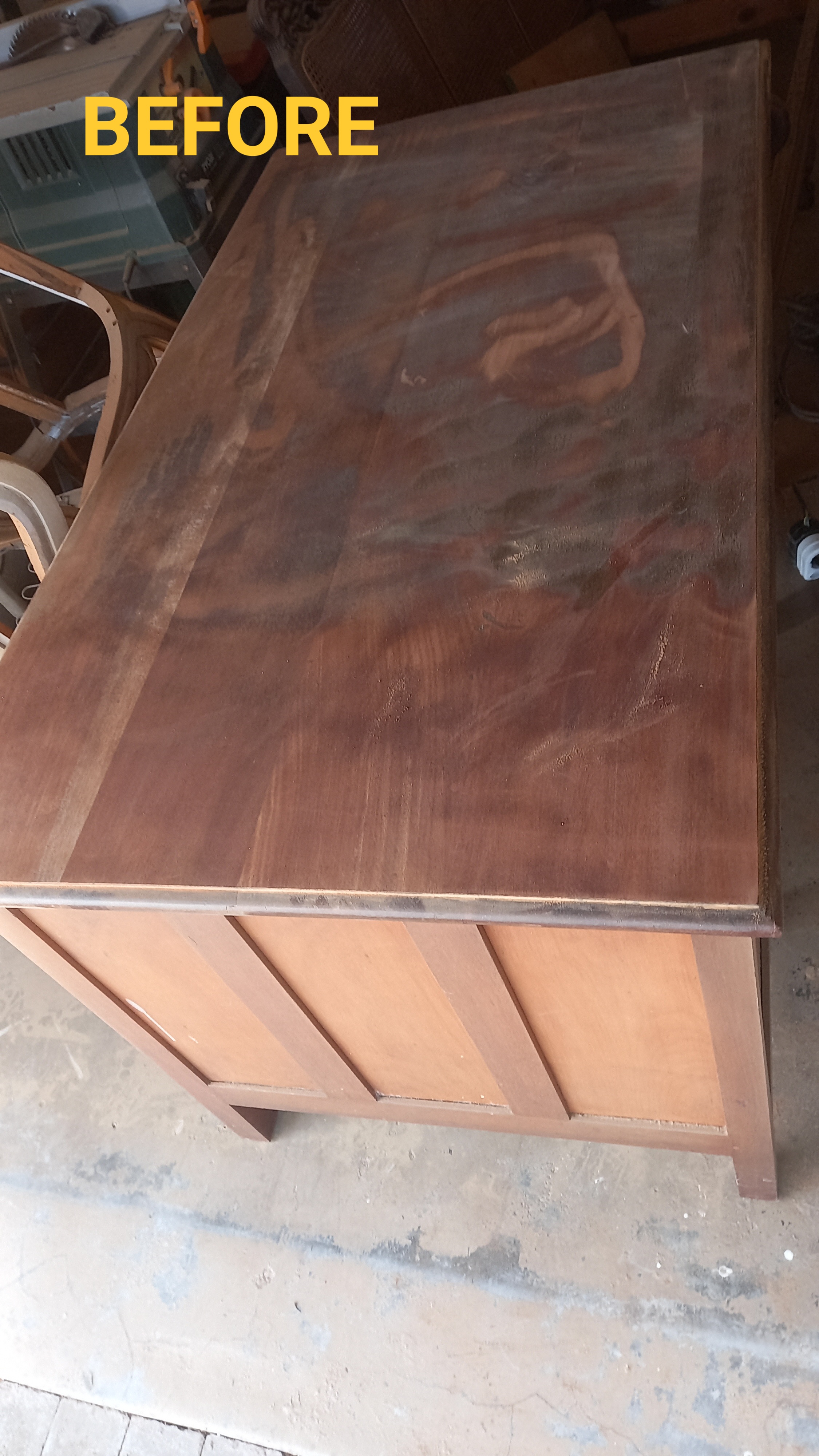 Original worn condition with faded surface