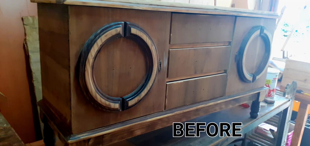 Before restoration - dark traditional finish